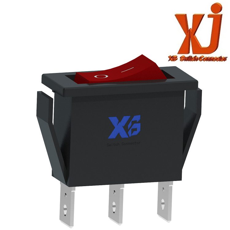 厂供扁形2档船型开关 3脚3档翘板开关 大电流两档船形开关16A