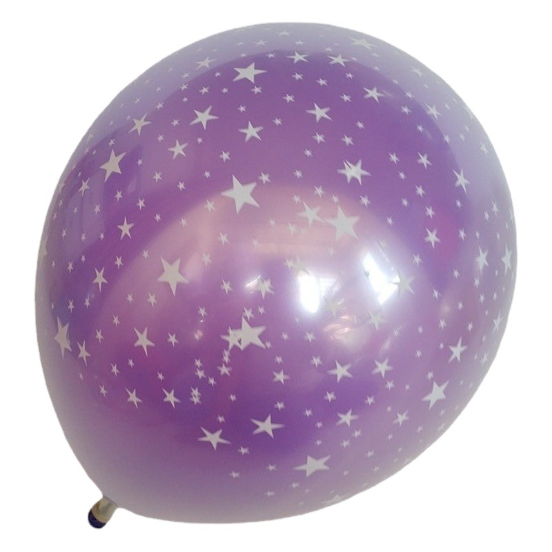 Globo estrellado colorido de 12 pulgadas de doble capa engrosada Pearl Star set bola mercado nocturno código de exploración push globo de regalo pequeño