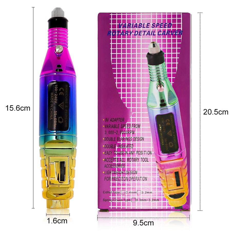 Nuevo instrumento de molienda eléctrica portátil máquina de uñas herramienta de manicura amoladora de uñas máquina pulidora en stock