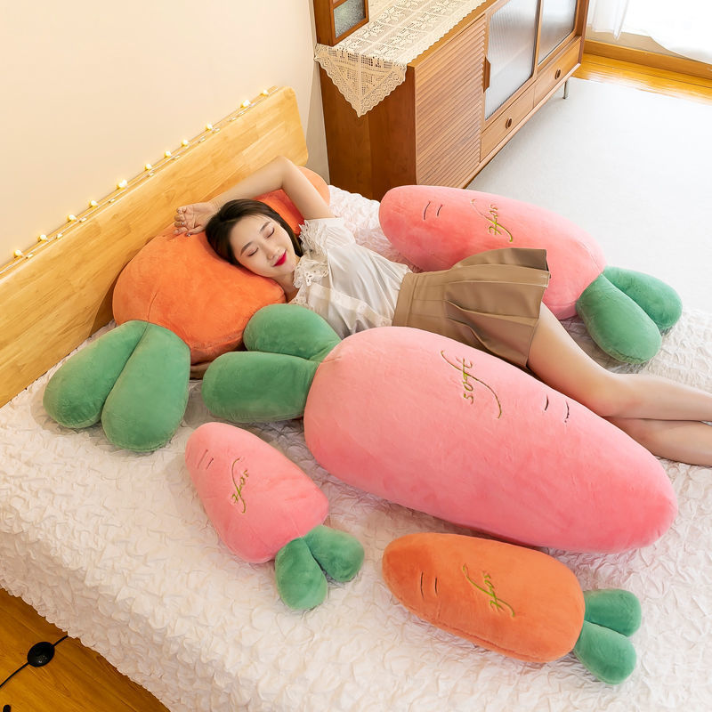 당근 베개 긴 베개 귀여운 다리 봉제 장난감 큰 인형 침대 잠자는 헝겊 인형 민이