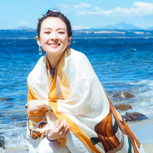 妻子的旅行章子怡同款丝巾夏季薄款茶卡盐湖防晒披肩女超大沙滩巾