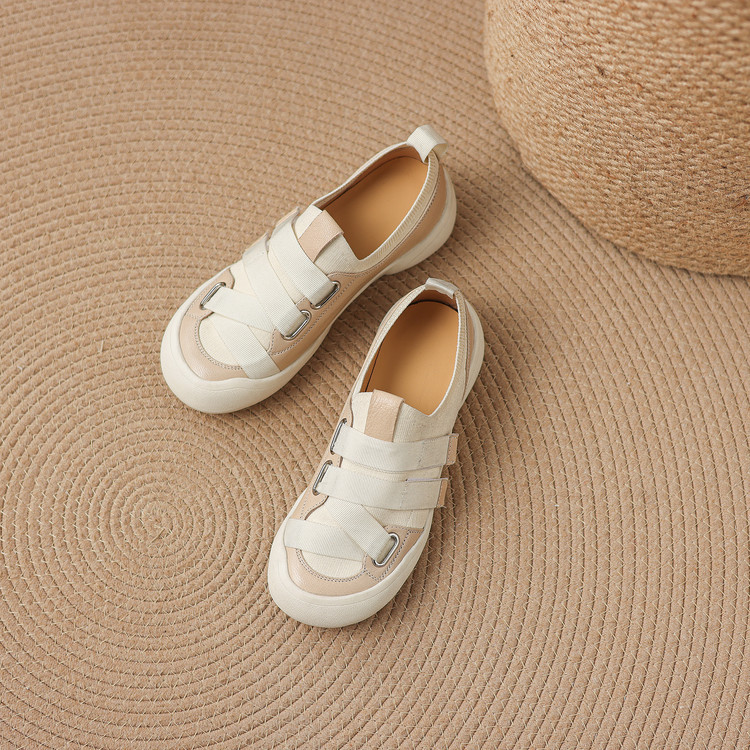 Giày sneaker nữ chunky đế dày da dê phối màu cao cấp — màu đen, màu trắng ngà chi tiết 81