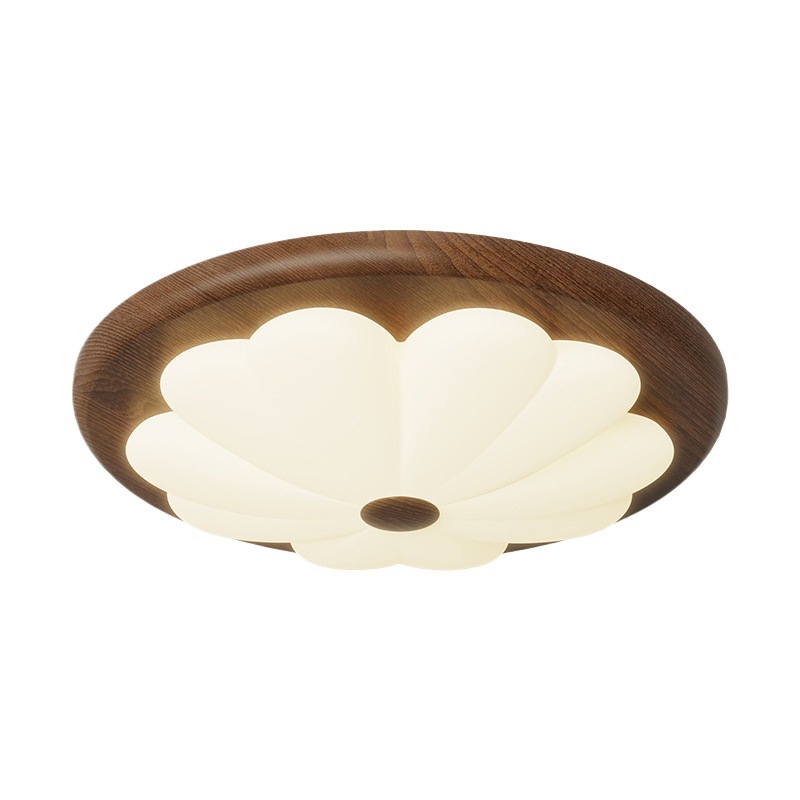 Lámpara de techo de crisantemo arrugado pequeño de estilo antiguo, lámpara de habitación de dormitorio, sala de estudio retro francesa, lámpara LED de alta gama de espectro completo