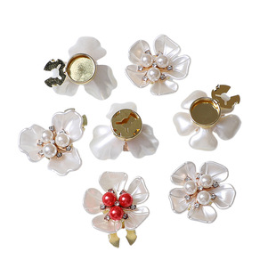 Cross-Border New Style Niche Pearl-Encrusted Diamond Gardenia Suit Shirt Cufflinks Decorative Buttons Removable Buttons