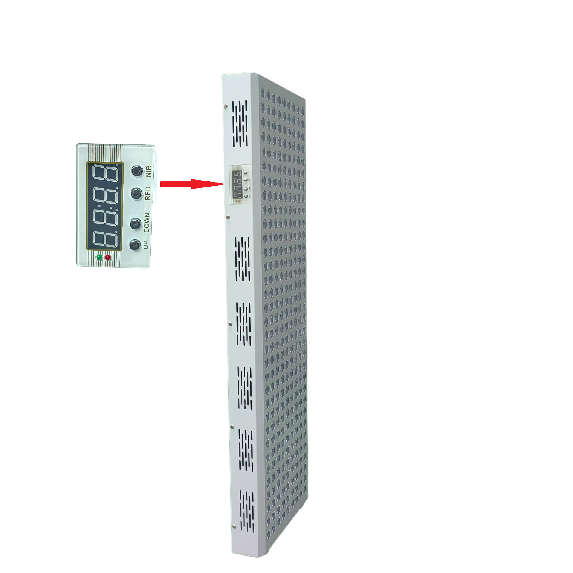 Lámpara de terapia infrarroja de 1500W, panel de terapia de luz roja LED, terapia de luz roja de 660nm y 850nm, lámpara de tratamiento con luz roja.