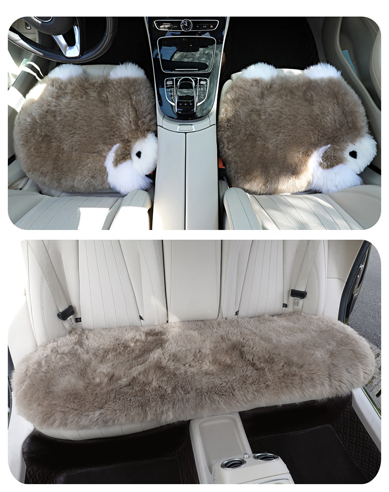 New Long-Haired Little Sheep Car Seat Cushion Winter Warm Wool Square Cushion Simple Car Interior Cross-Border Wholesale