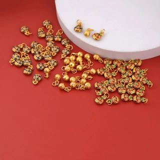 古法沙金一家三口烧蓝吞金兽吊坠小挂件 diy手工手链饰品材料配件