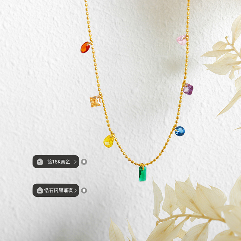 Personalizado estilo pastoral borla Cruz cadena collar con incrustaciones de circón pulsera dulce fresco electrochapado oro real joyería traje