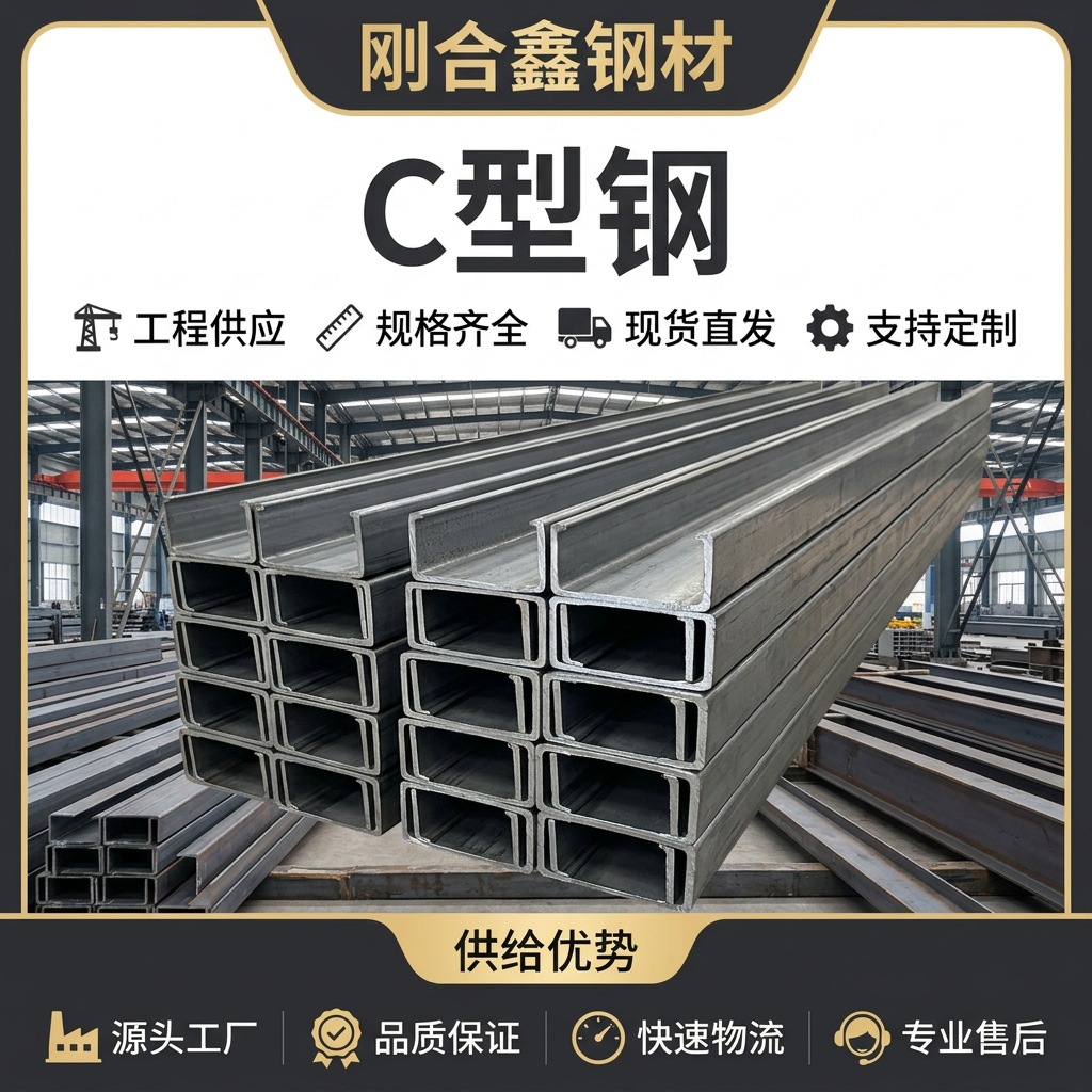 屋面檩条光伏C型钢光伏支架檩条型材镀锌C型槽尺寸定制建筑支架用