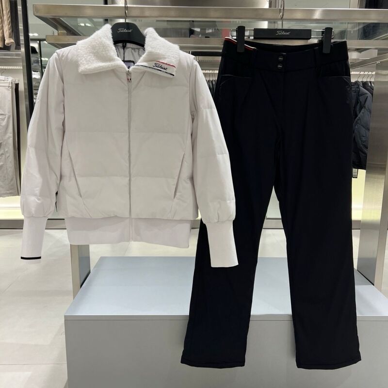 Golf Women's New Autumn and Winter down Pants, Solid Color, Casual, Warm, Versatile, with Built-In Foot Wrap and Windproof Lining