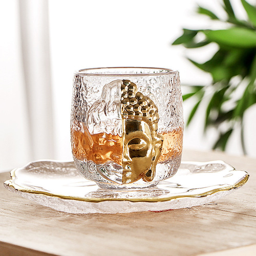 Buddha-Demon in a Moment Cup Crystal Glass Tea Cup Frozen Beaker Owner Cup Single Cup Gongfu Tea Cup Wholesale