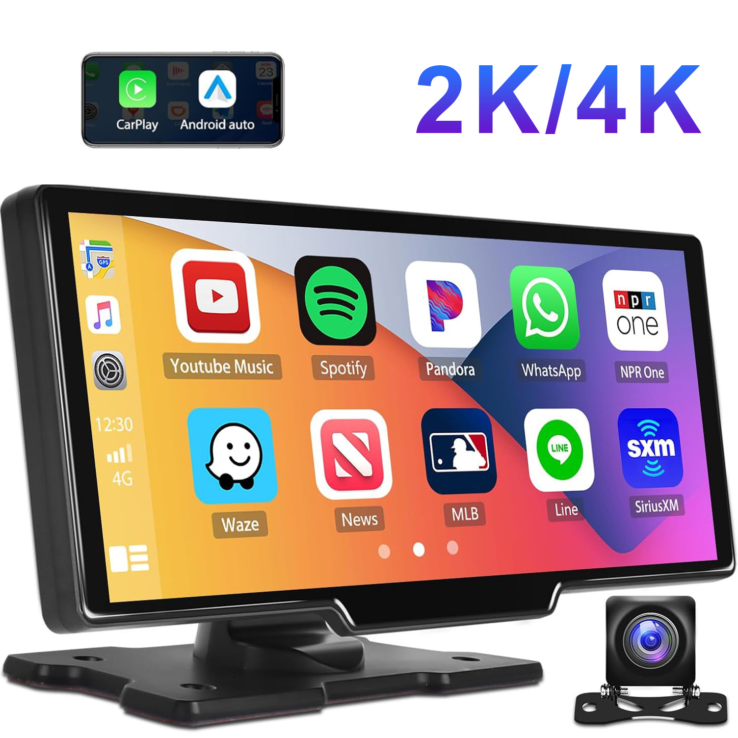 无线car play 行车记录仪高清2K/4K 流媒体带倒车影像 投屏记录仪