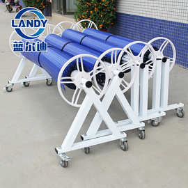 白色转盘卷轴器盖膜收卷机盖布收放机承重强pool cover roller