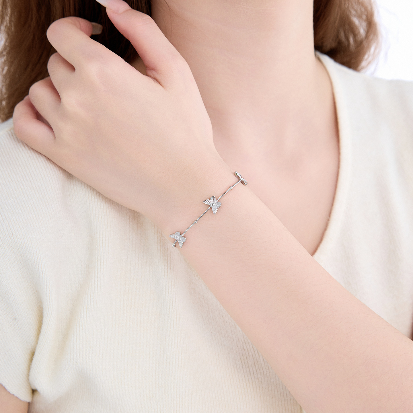 Pulsera de Mariposa de Acero Inoxidable Galvanizada para Mujeres