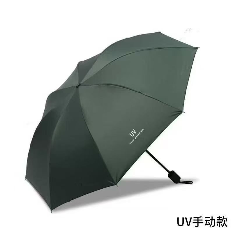 Eight-bone manual umbrella dark green