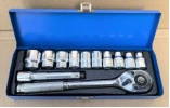 Socket ratchet wrench set, auto repair tool set, home use toolbox, multifunctional combination repair tools (Mühərrik tənzimləmə alətləri) - 12pcblue-iron-box