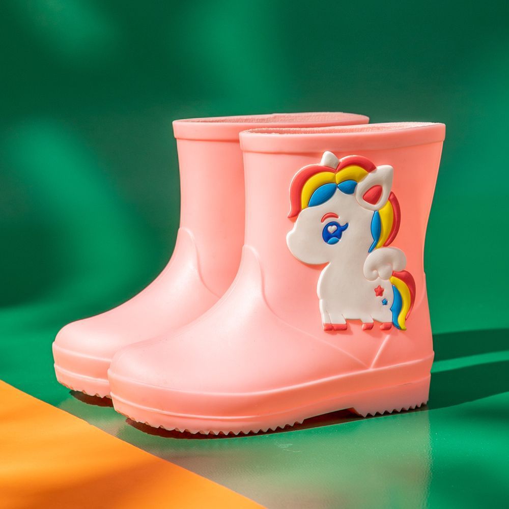 Children's Rain Boots, Cute Student Kidsren's Rain Boots, 1-6 Years Old Kidsren's Rubber Shoes, Waterproof and Non-Slip Cartoon Water Shoes for Babies