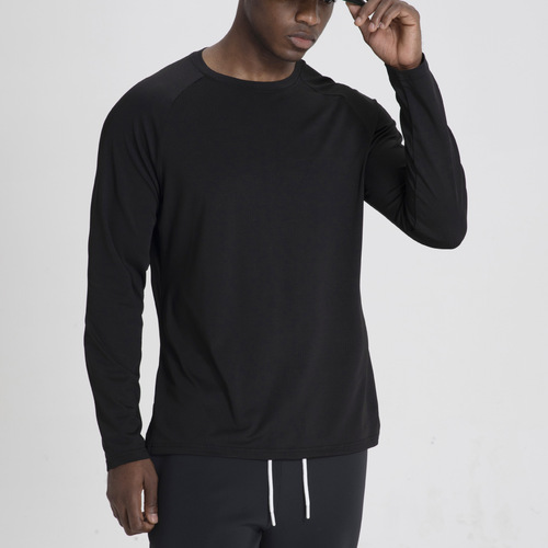 New Running Fitness Sport Long Sleeve Men's T-Shirt Round Neck Loose Basketball Training Top Quick-Dry Long Sleeve
