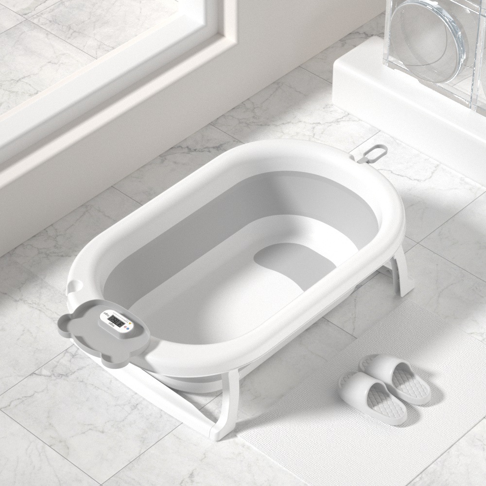 Baños de baño para bebés 0-6 años recién nacido plegable para bebés niños grande con termómetro Amazon