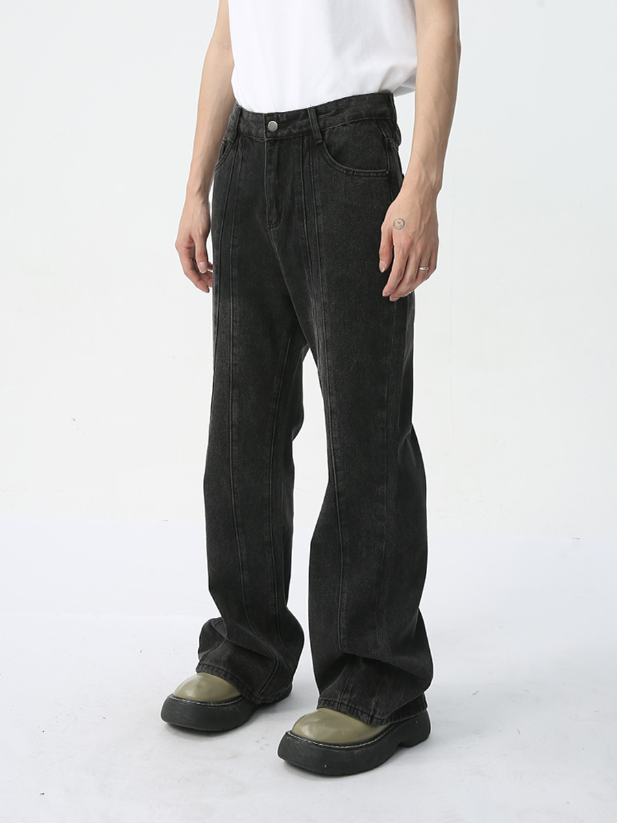 MTLCLOTHES Hombres| 2024 primavera nuevo producto nicho Zhongwei La diseño de empalme retro caída sensación de la moda jeans