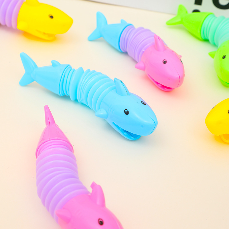 Juguetes de tubo telescópico de dinosaurio transfronterizo, ventilación, descompresión, tubo de estiramiento de animales, juguetes educativos de descompresión variable para niños