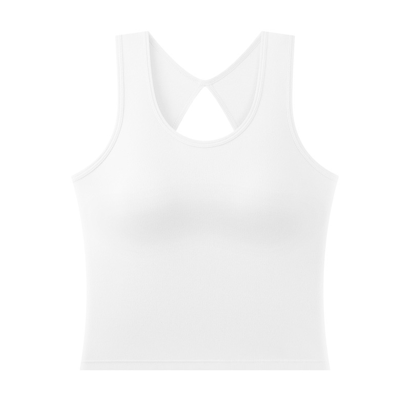 Primavera y verano chaleco de algodón con espalda hermosa para mujer con almohadilla para el pecho ropa interior sexy sin espalda chica caliente blusa corta sin mangas