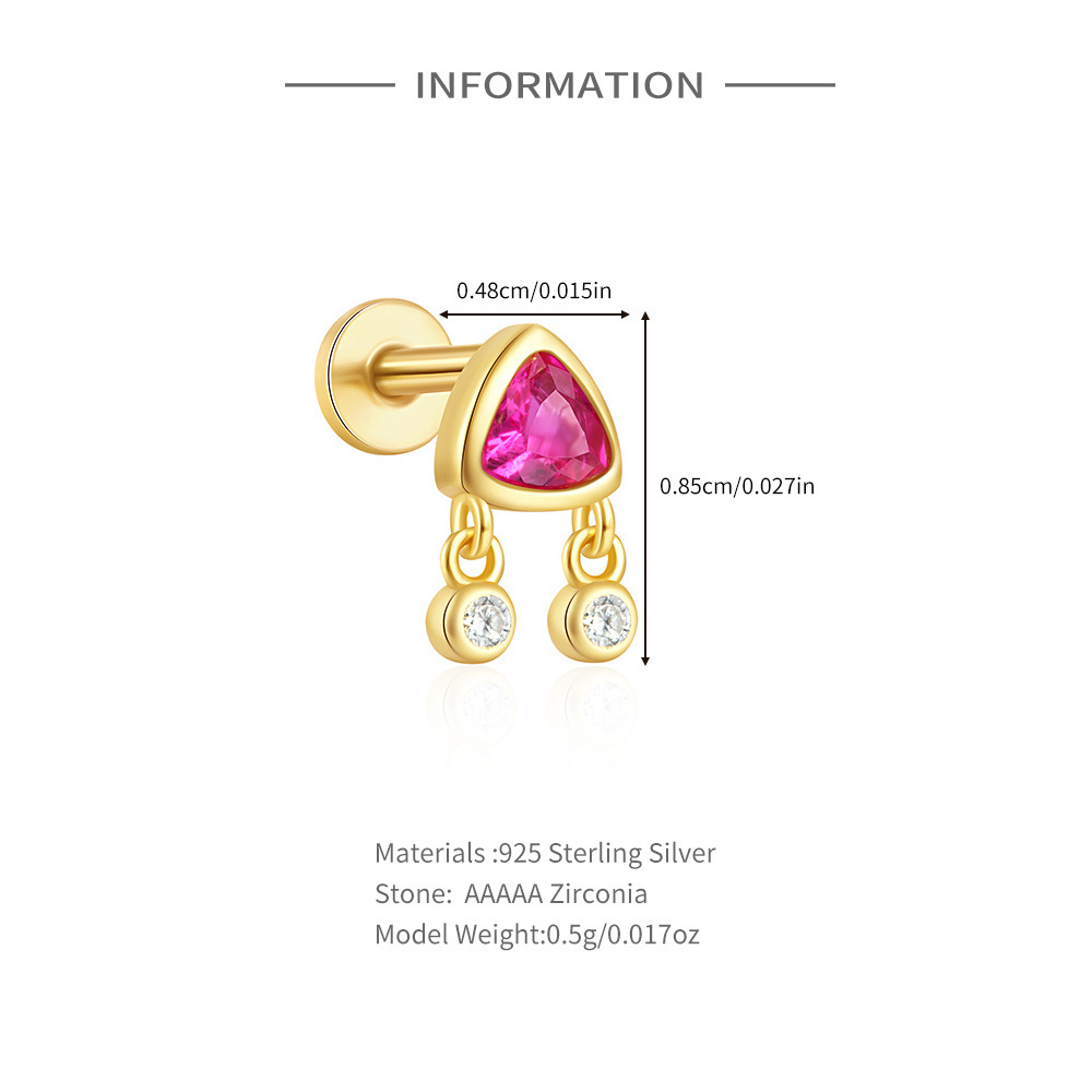 2g Weight Zircon Inlay Material Ear Studs Classification 1 Piece Quantity Daily, Street Occasion 925 Sterling Silver Material Geometric Pattern Women's Gender Plating Design Casual, Simple Style Style 1 Piece Ear Cartilage Rings & Studs Casual Simple Style Geometric 925 Sterling Silver Plating Zircon 无