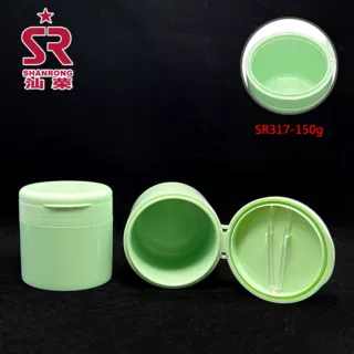 150g PP翻盖带夹子带镊子卸妆棉瓶面膜罐 膏霜瓶