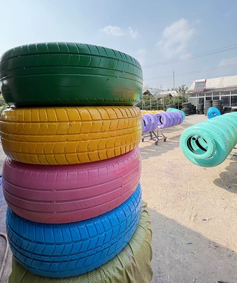 Non-industrial tires, real-life CS decorative tires - 4-connectionslarge-tumbled-pieces-fixed-together