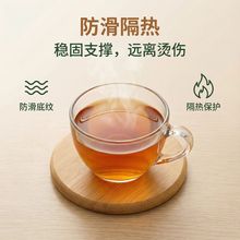 现货新款圆形竹木杯垫套装简约创意茶杯托摆放架桌面水杯隔热垫