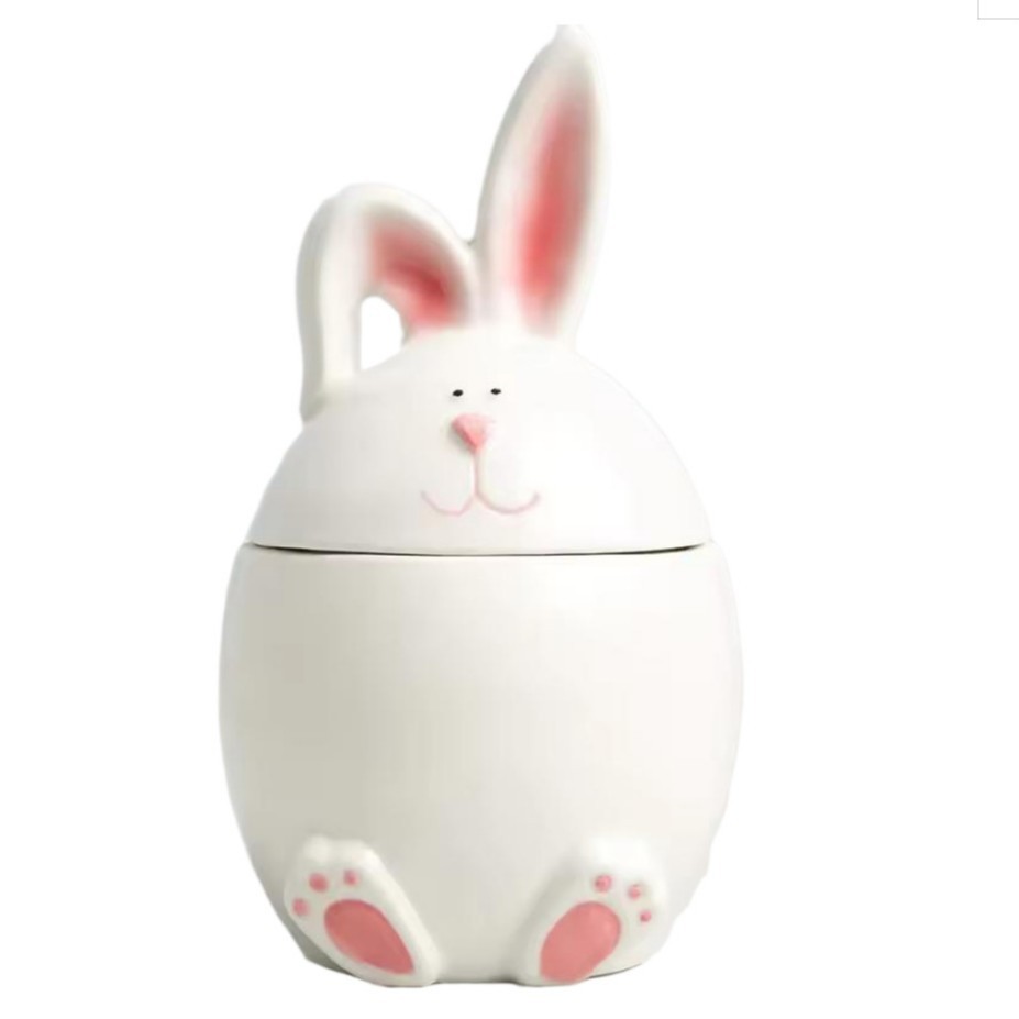 Temas de Pascua encantadores conejos de cerámica decoración hermosa adornos regalos de tazas de cerámica para el hogar