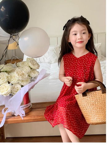 Girls dress summer new style girls retro vest dress chiffon skirt for children and middle-aged children dropshipping