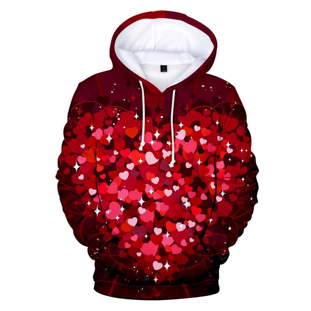 -Sudadera deportiva holgada con capucha impresa en 3D para hombres y mujeres con elementos del Día de San Valentín_voghion.com