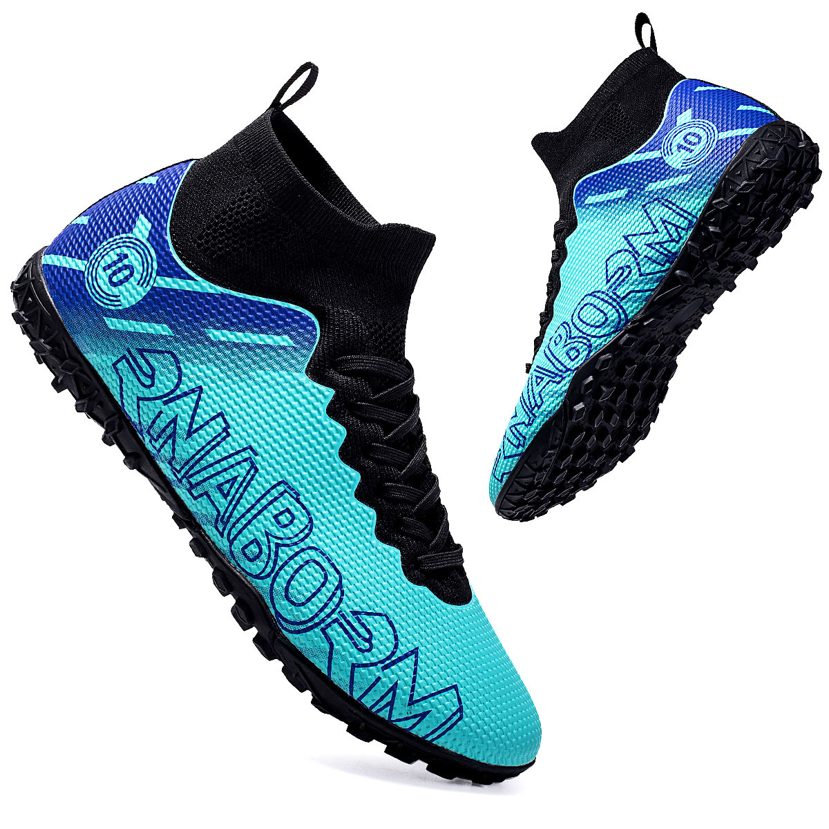 Autumn New High Top Long Men's and Women's Gold School Professional Training Broken Nail Football Shoes_voghion.com