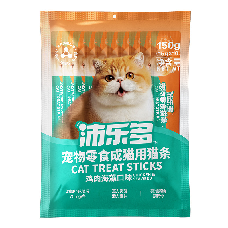 沛乐多宠物零食猫条成猫慕斯质地补水组合装15g*10支