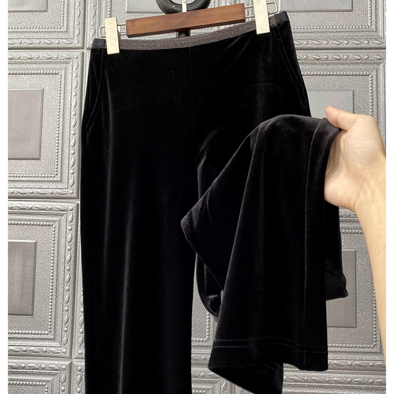 Spot Wide Leg Pants Women's High Waist Draping Spring Autumn and Winter Velvet Slimming Loose Straight Suit Pants