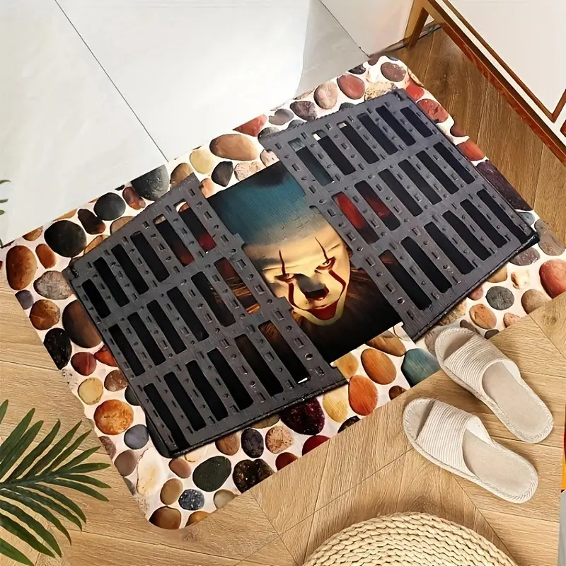Transfronterizo temu Halloween alfombra de terciopelo de cristal 3D estereoscópica puerta de entrada fácil de cuidar alfombra de pies resistente al desgaste