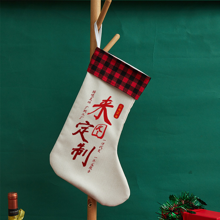 Regalos de Navidad calcetines bolsas de dulces regalos de Navidad vestidos colgantes de árbol de Navidad para dibujar personalizados xqds0078a2