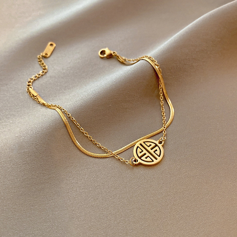 Retro brand small design bracelet stainless steel