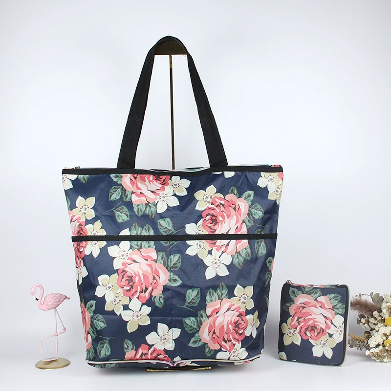 М compressed cartoon folding handheld shopping bag, вместительная льняная сумка, ткань оксфорд, корейский стиль