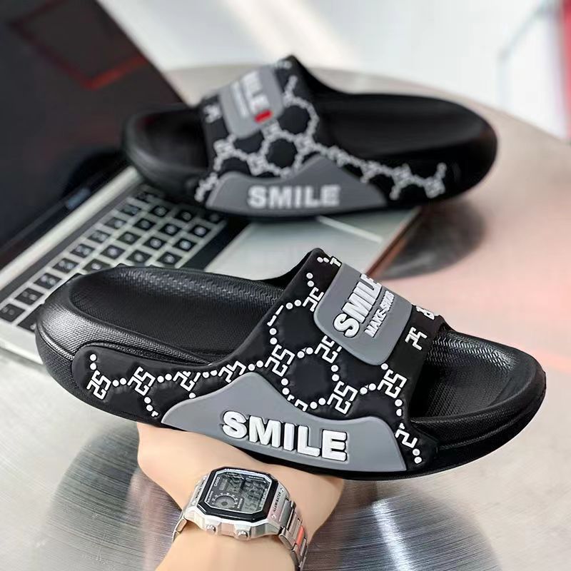 Men's Slippers Summer Outer Wear 2024 New Beach Sports National Trendy Thick Bottom Home Sandals and Slippers for Men