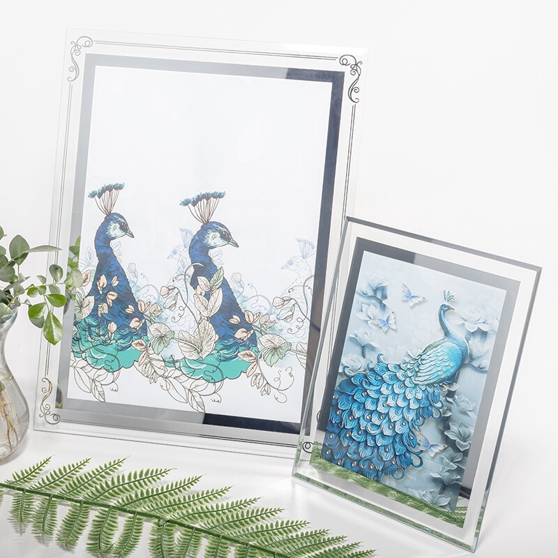 Carefully Selected Simple Glass Crystal Transparent Photo Frame for Couple Photos, Empty Frame 6inch 7inch A4 Wedding Photo Frame Display Stand