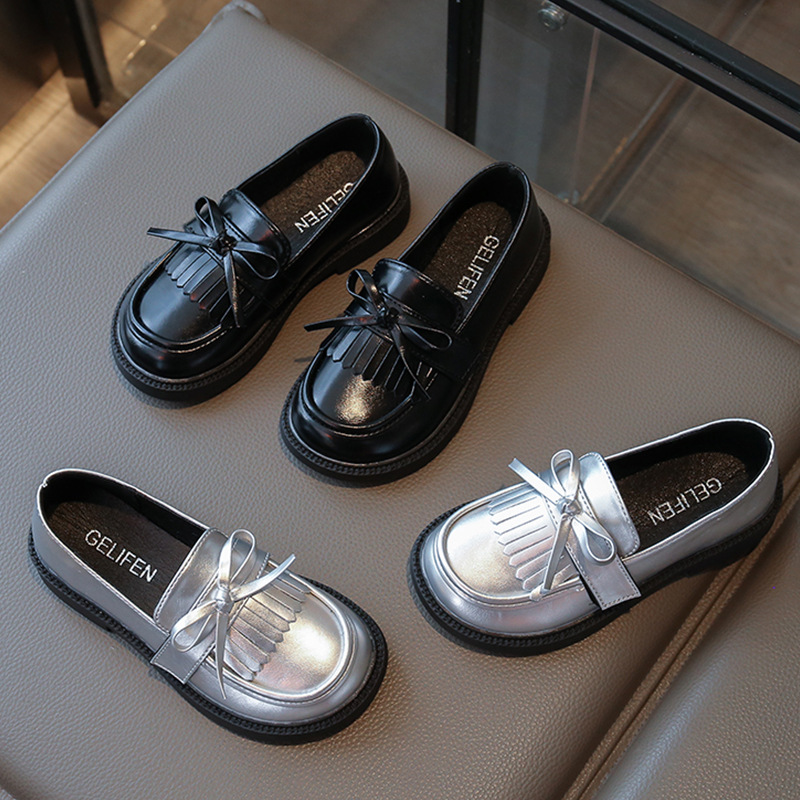 Girls' Flats, Small Leather Shoes, Women's Versatile British Style Girls' Shoes, Children's Shoes, Children's Shoes, Wholesale School Shoes, Soft-Soled Shoes