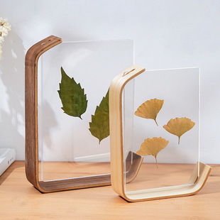 TEMU Amazon solid wood desktop decoration acrylic creative photo frame table dried flower plant specimen photo frame wholesale