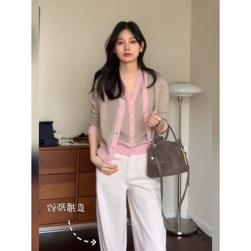 羊毛版！秋季新款针织开衫时尚百搭休闲长袖上衣背心套装女|undefined