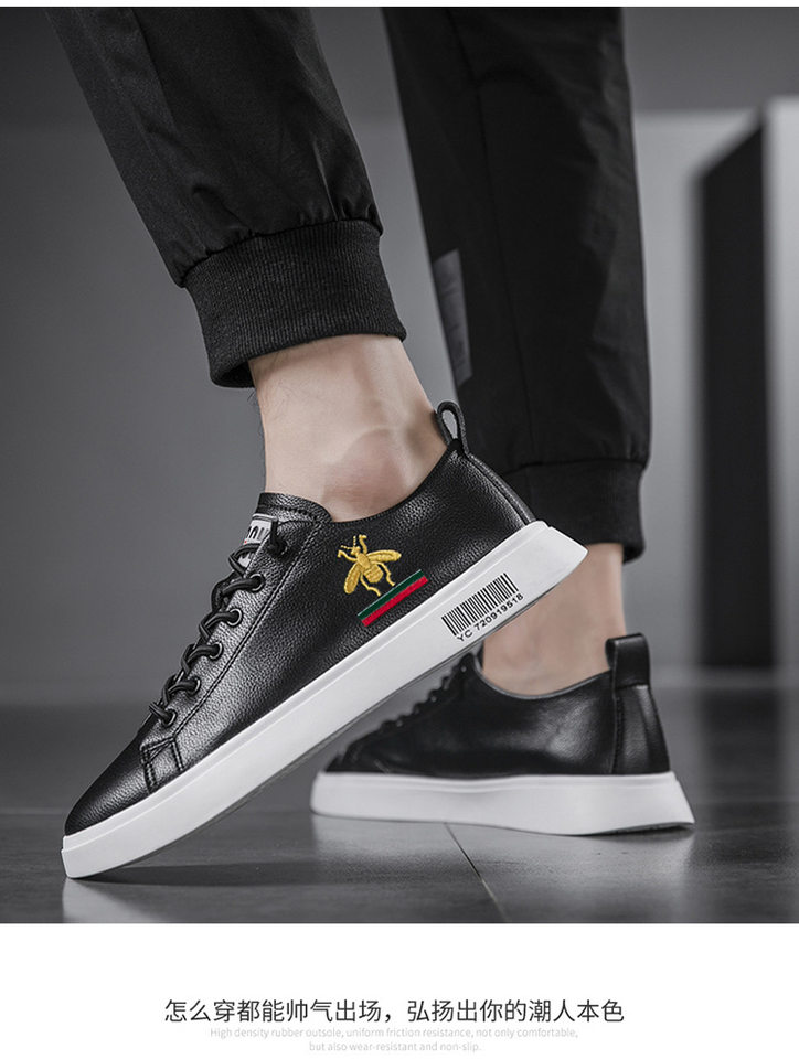 Giày sneaker nam da thật cổ thấp đế bệt thoáng khí tăng chiều cao — 920 màu đen, Màu trắng 920 chi tiết 10