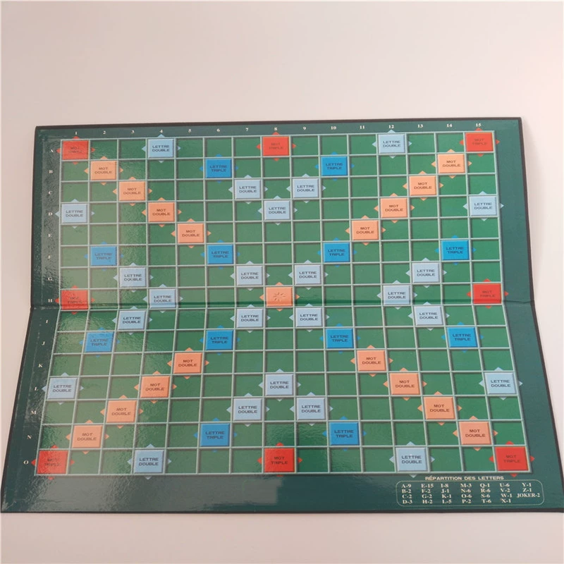 Оптовая утолщенная высококачественная версия английского французского русского скрэббл игры настольные игры английского французского русского языка