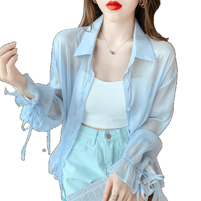 仙晒衣女夏季紫外线透气洋气雪纺开衫外套2025年新款薄衬衫|undefined