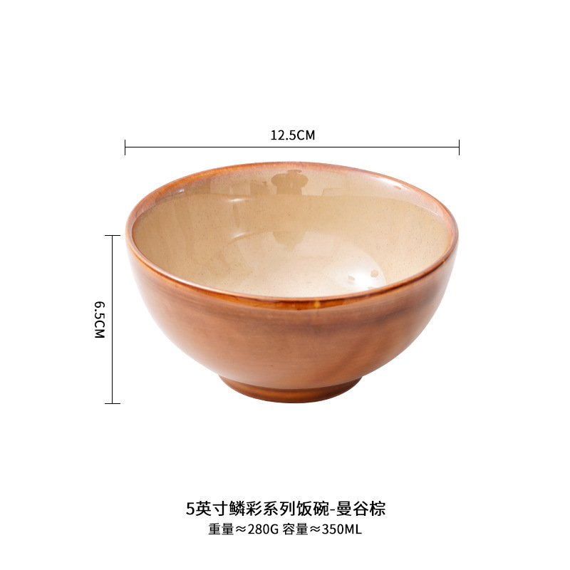 Horno creativo Escala de cerámica color grande Tazón de fuente de fruta tazón de postre tazón de ensalada de verduras tazón de sopa tazón de fideos tazón de arroz transfronterizo