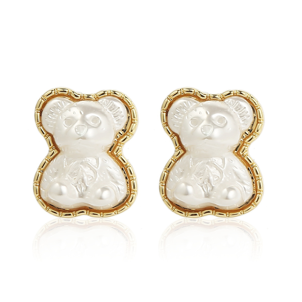 Nouvelles Boucles D&#39;oreilles Ours Mignons Coréens Boucles D&#39;oreilles Animaux Ours En Forme De Perle Imitation display picture 2